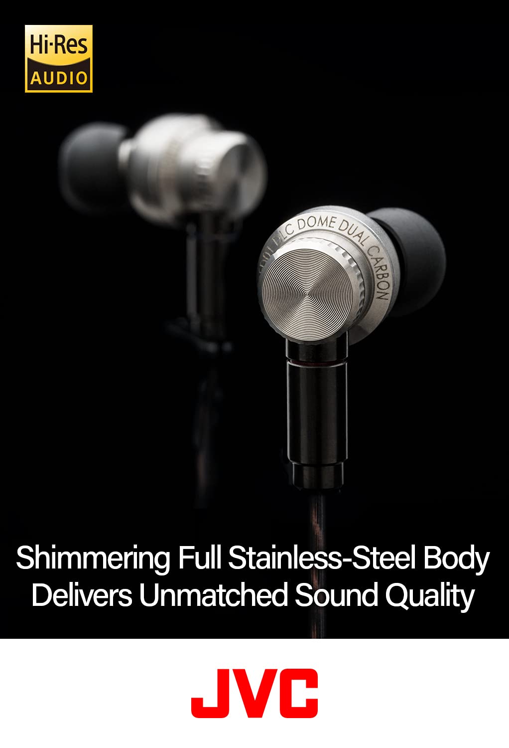 JVC HA-FD01 IEM Class-S Solidege Stainless Steel Body, Titanium